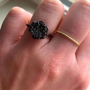 Kendra Scott Gunmetal Ring in black drusy